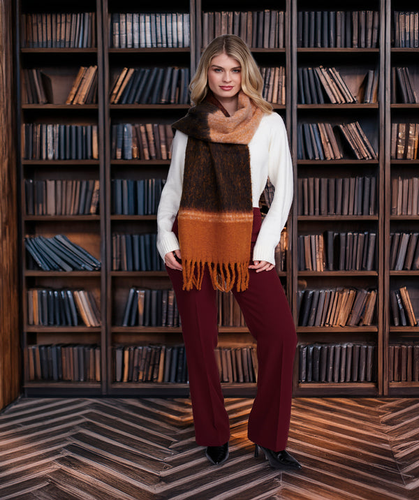 Afia - Spice Orange Winter Blanket Scarf