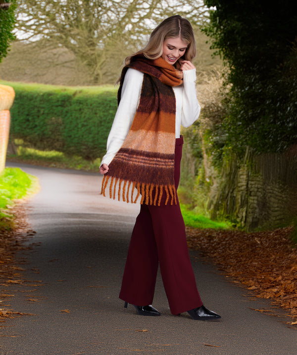Afia - Spice Orange Winter Blanket Scarf