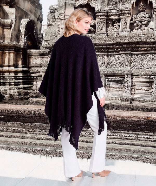 Anthea - Navy Super Soft Franse Franse Wrap