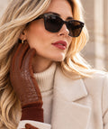 Charleigh - Roll Cuff Faux Suede Gloves