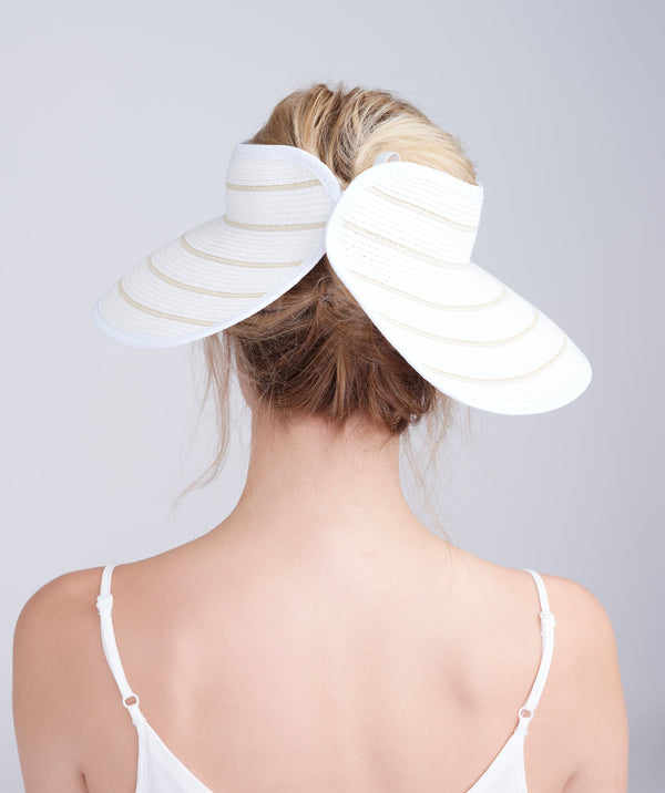 Cruise - Natural White Wide Brim Straw Visor