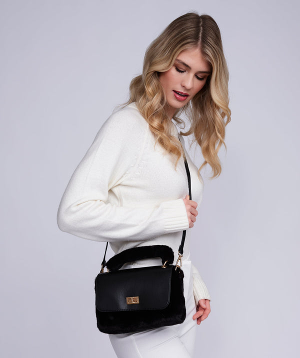 Donatella - Burgundy Faux Fur Crossbody Bag