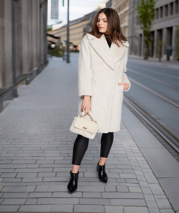 Hepburn - Pearl Longline Faux Fur Coat