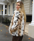 Malika - Shortline Marled Faux Fur Coat
