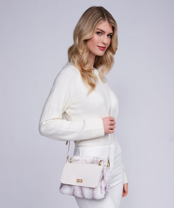Marilyn - Silver Grey Ombre Faux Fur Crossbody Bag