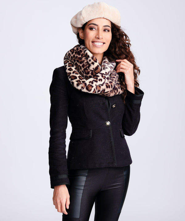 Animal Print Faux Fur Snood - Leopard - Accessories, Faux Fur, Leopard, Mckenzie, Scarf, Winter Accessories