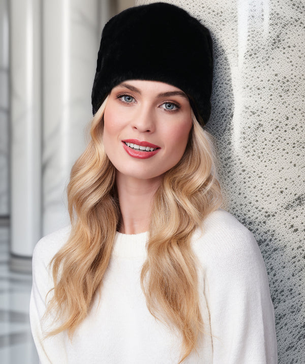 Monroe - Black Russian Style Faux Fur Hat