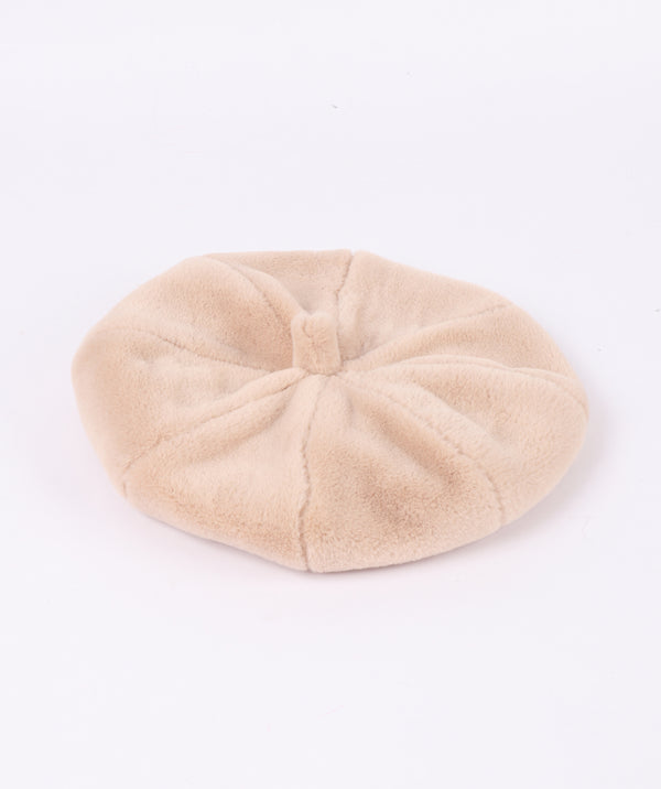 Morgan - Cream Faux Fur Beret
