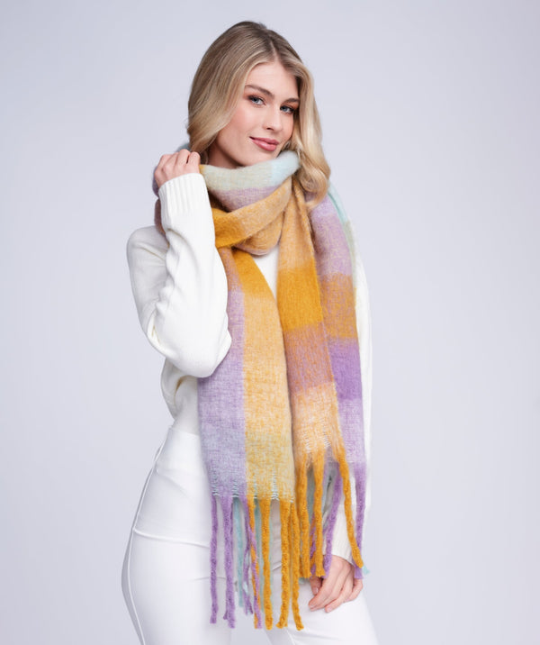 Mya - Check Pattern Oversized Oblong Scarf