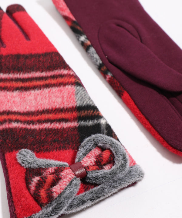 Paisley - Tartan rouge Gant en daim