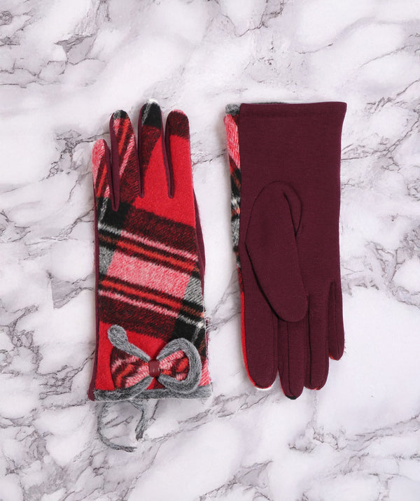 Paisley - Tartan rouge Gant en daim