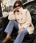 Phoenix - Manteau croisé en fausse peau de mouton