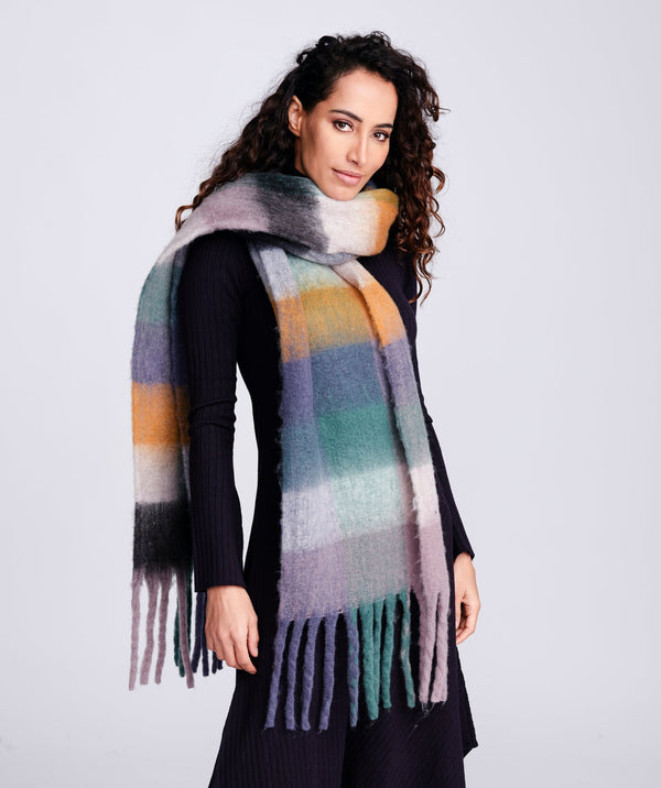 Super Soft Navy Tones Blanket Scarf - Navy - Accessories, Navy, Quinn, Scarf, Winter Accessories