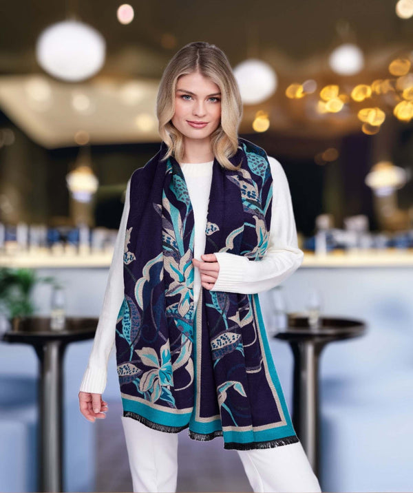 Rennie - Navy/Teal Floral Designer Wrap