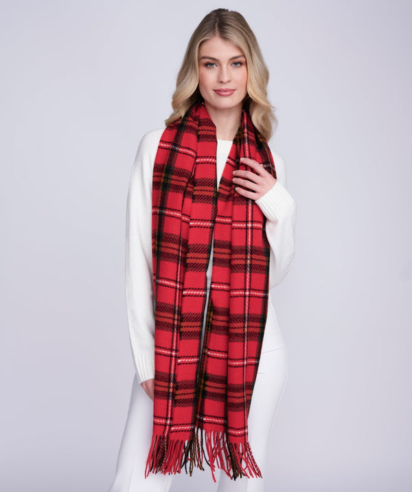 Reuben - Red Classic Soft Check Scarf