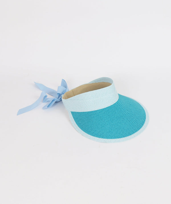 Rico - Blue Turquoise Two Tone Straw Visor
