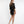 Black Open Weave Mini Beach Dress with Tie Closure