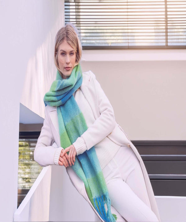 Santoro - Blue Bold Check Winter Scarf