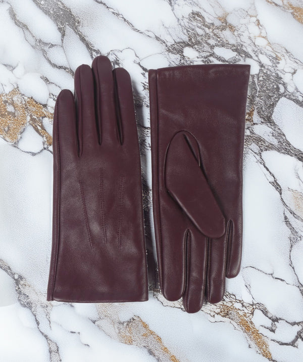 Verona - Ladies Burgundy Kid Leather Gloves