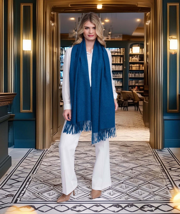 Willow - Jade Oversized Soft Oblong Scarf with Raw Edges