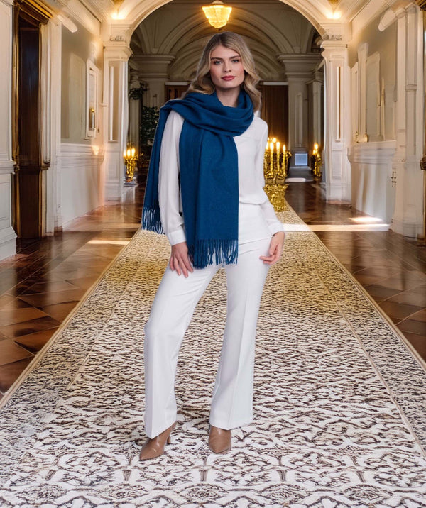 Willow - Jade Oversized Soft Oblong Scarf with Raw Edges