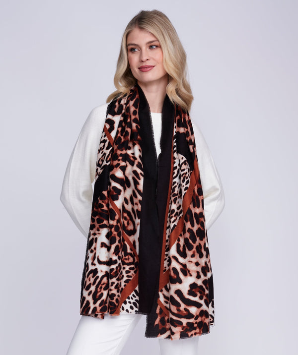Yolanda - Leopard Print Lightweight Winter Scarf