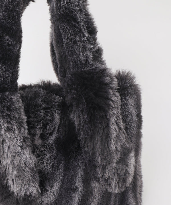 Eco Fur Tote Bag - Black/Grey - Accessories, Alpine, Bag, Black/Grey, Winter Accessories