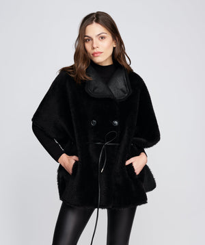 Breathable Faux Fur Coat - Black - Apparel, Black, Brielle, Coat, Faux Fur, Outerwear, Winter