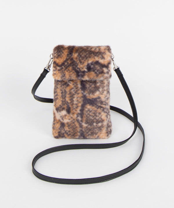 Faux Fur Smartphone Bag - Snakeskin
