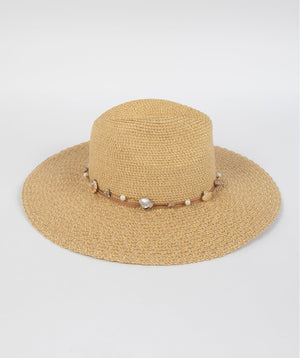 Natural Coloured Kansas Hat with Wide Brim and UP40 Sun Protection