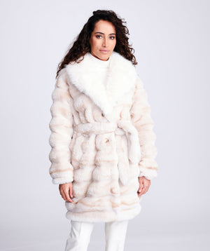 Eco Faux Fur Coat - Honeycomb - Apparel, Honeycomb, Coat, Faux Fur, Keeva, Outerwear, Winter