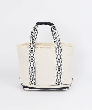 Cotton Summer Tote Bag - Cream Navy - Accessories, Bag, Melissa, Natural, Summer Accessories