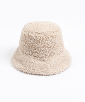 Cream Faux Shearling Hat - Almond - Accessories, Almond, Faux Fur, Hat, Verity, Winter Accessories