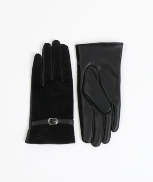 Women`s Fine Corduroy Gloves - Black - Accessories, Black, Glove, Kari, Winter Accessories