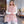 Abby - Blush Printed Wrap with Faux Fur Trim