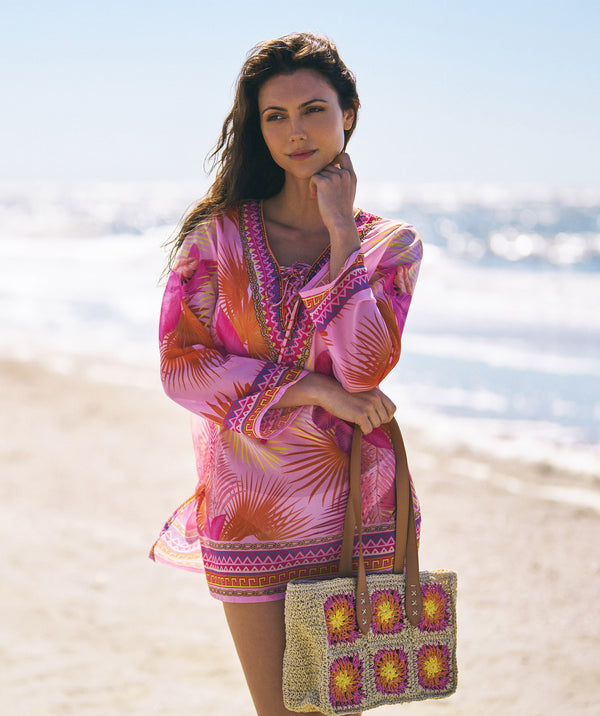 Aurora - Sac fourre-tout au crochet floral