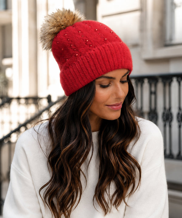 Alora - Bonnet à pompons