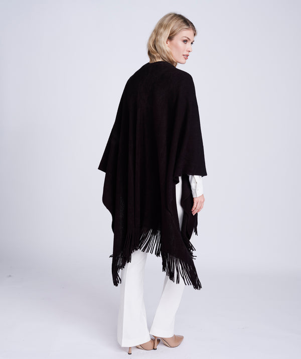 Black Super Soft Fringed Wrap