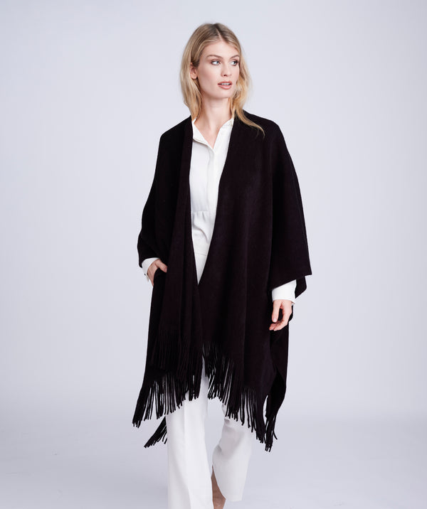 Black Super Soft Fringed Wrap