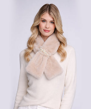 Faux Fur Pearl Winter Scarf 