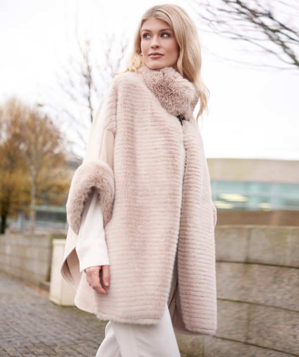 Ariana - Faux Suede Winter Cape