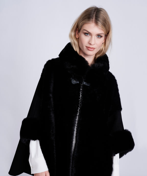Ariana - Faux Suede Winter Cape