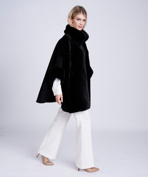 Ariana - Faux Suede Winter Cape