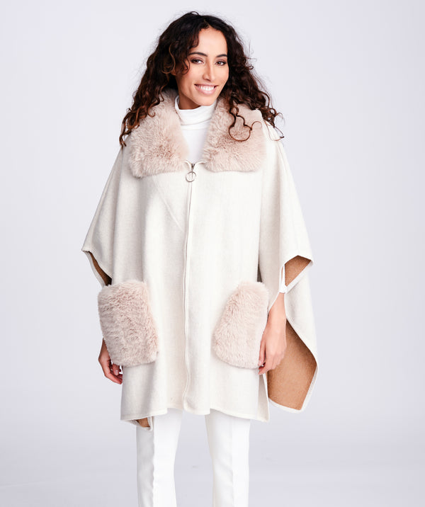 Austin - Wintercape van imitatiebont