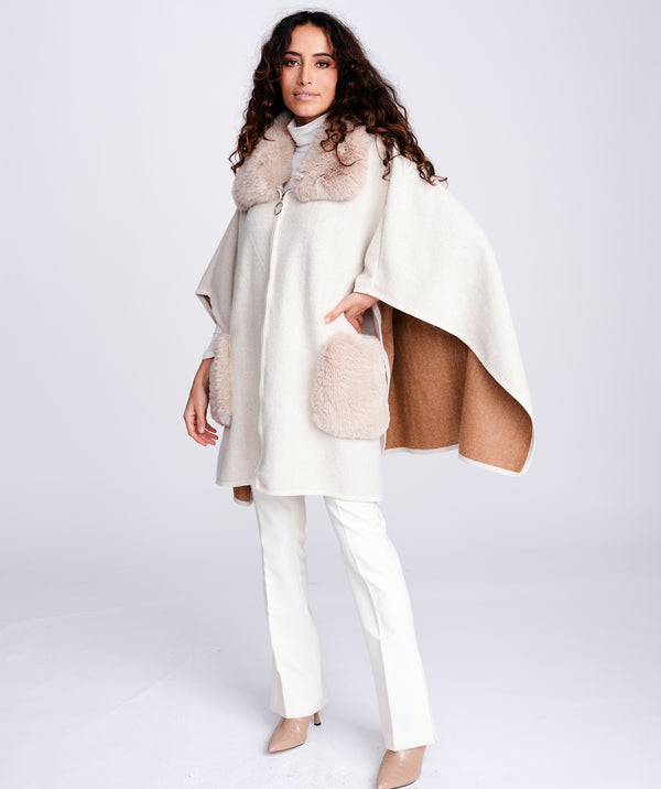 Austin - Wintercape van imitatiebont