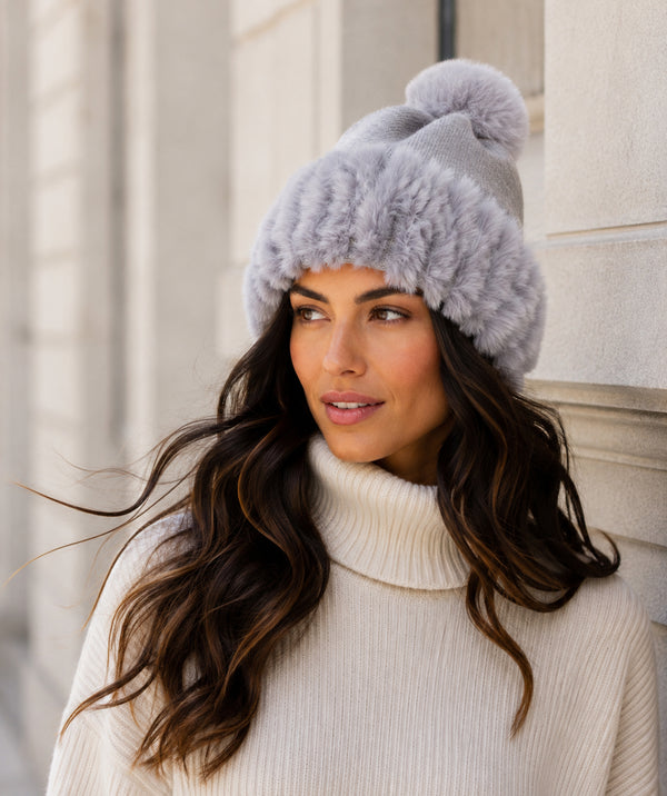 Bailey - Bonnet avec bordure en fausse fourrure