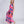 Bardolino - Fuchsia Maxi Dress with Tropical Abstract Print and Ruffle Detail