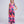 Bardolino - Fuchsia Maxi Dress with Tropical Abstract Print and Ruffle Detail