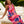 Bardolino - Fuchsia Maxi Dress with Tropical Abstract Print and Ruffle Detail