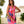 Bardolino - Fuchsia Maxi Dress with Tropical Abstract Print and Ruffle Detail